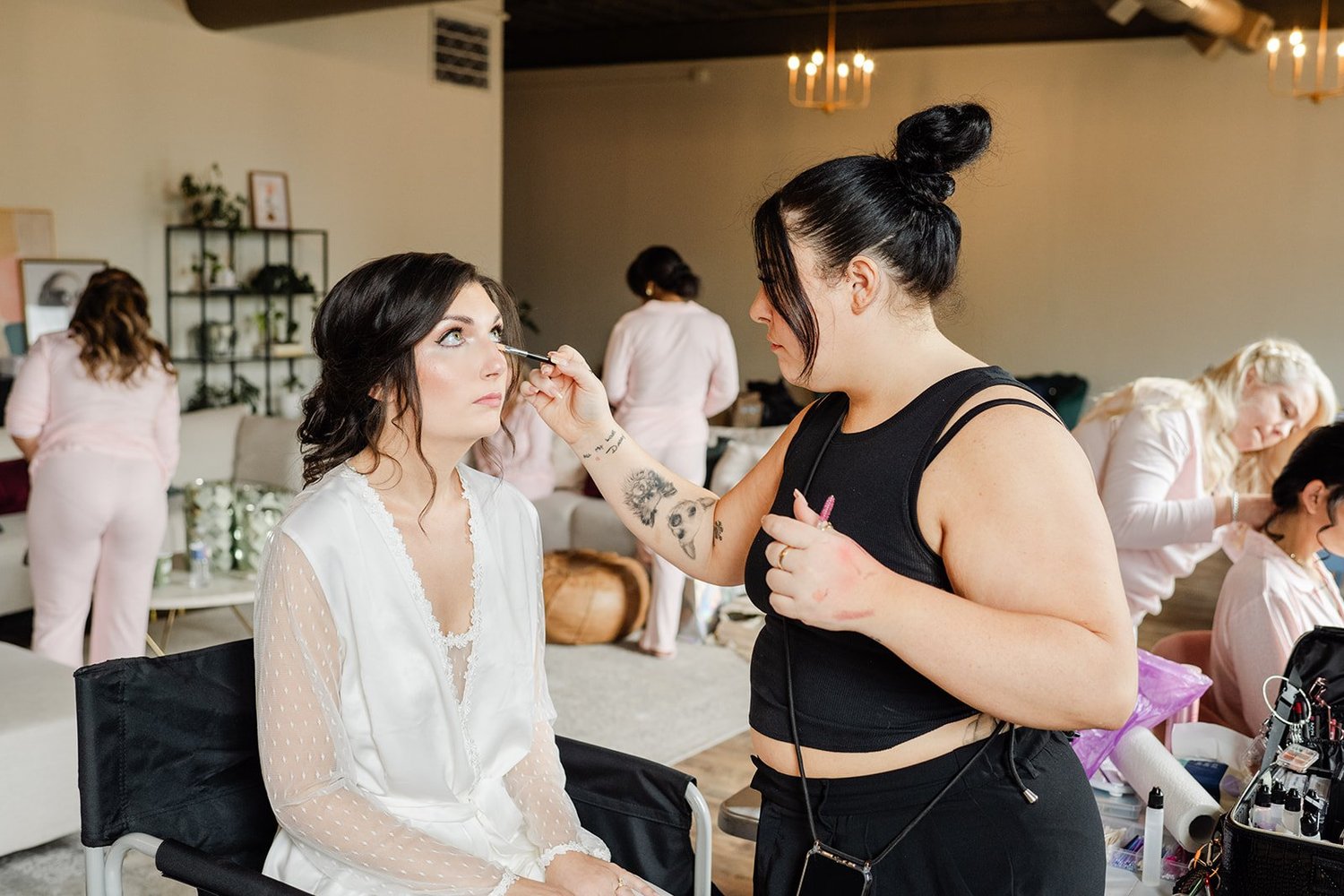 Bridal makeup preparation