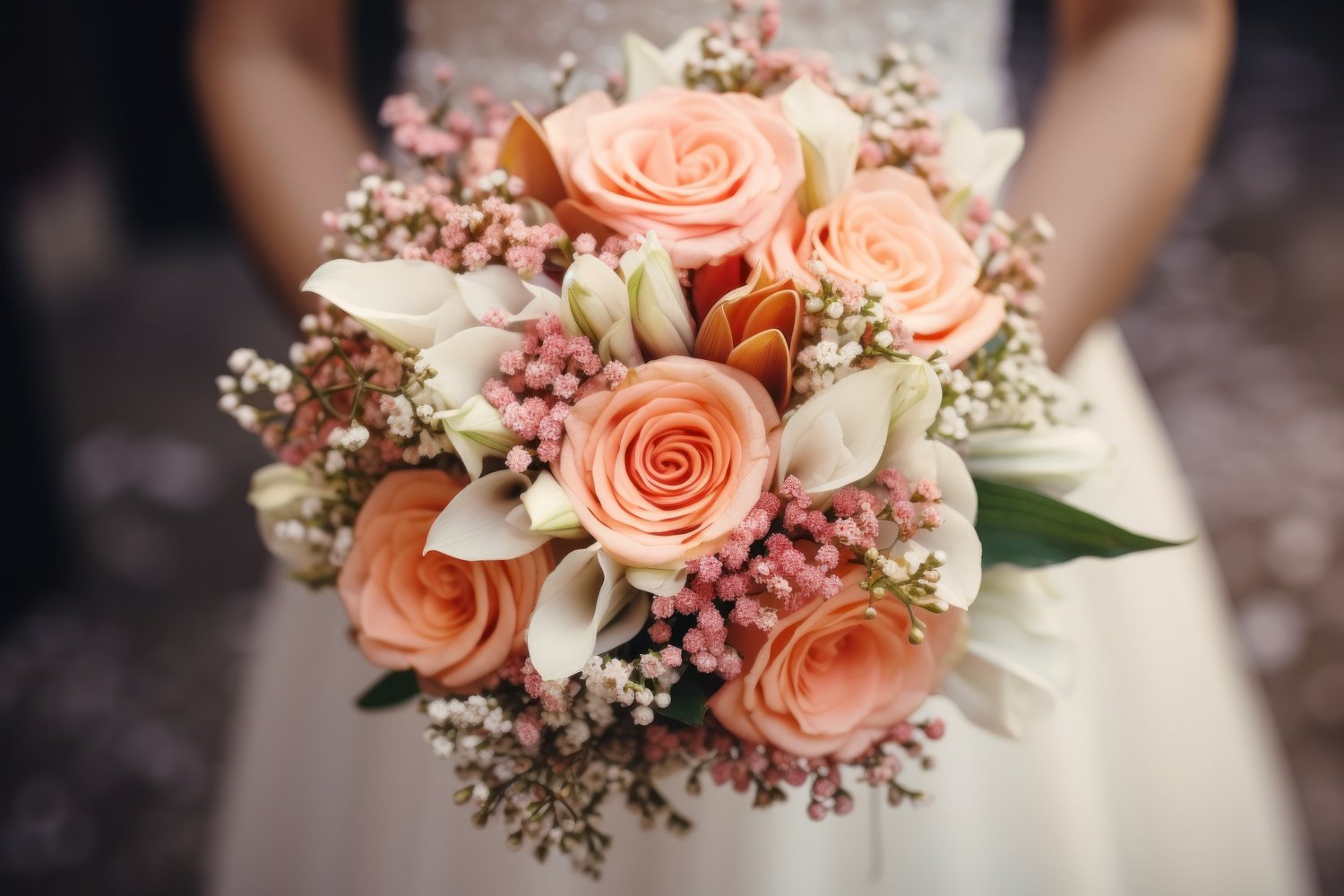 Bride with bouquet